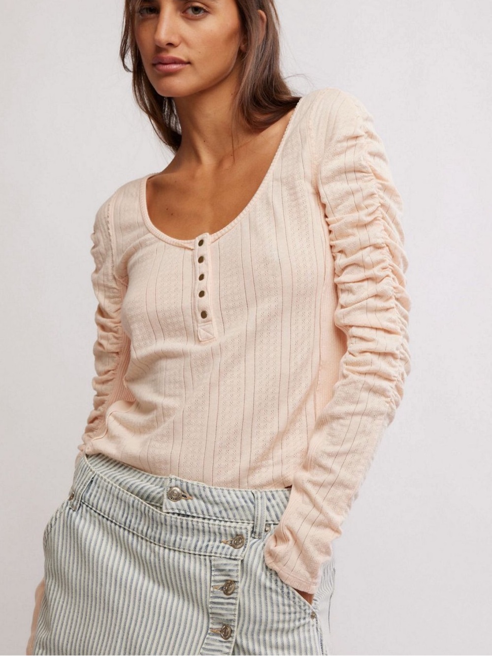 NWOT Free People Hope Henley Top